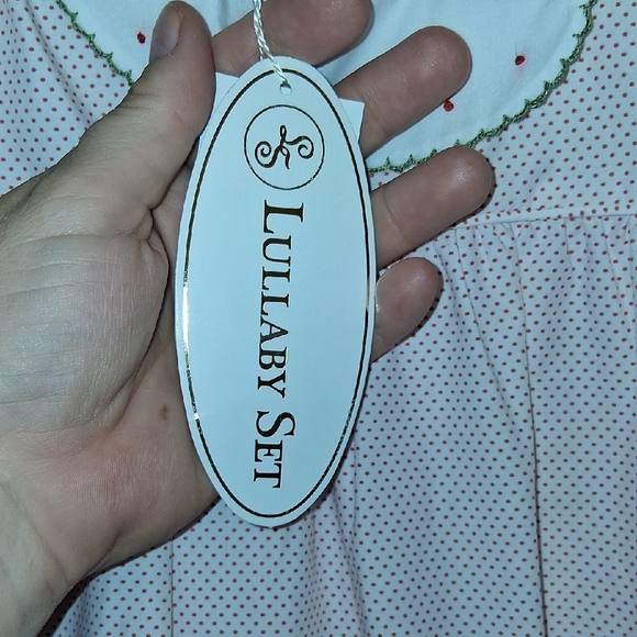 Luliaby Set Pink Polka Dot Dress with Embroidered Collar 4T - Picture 3 of 7